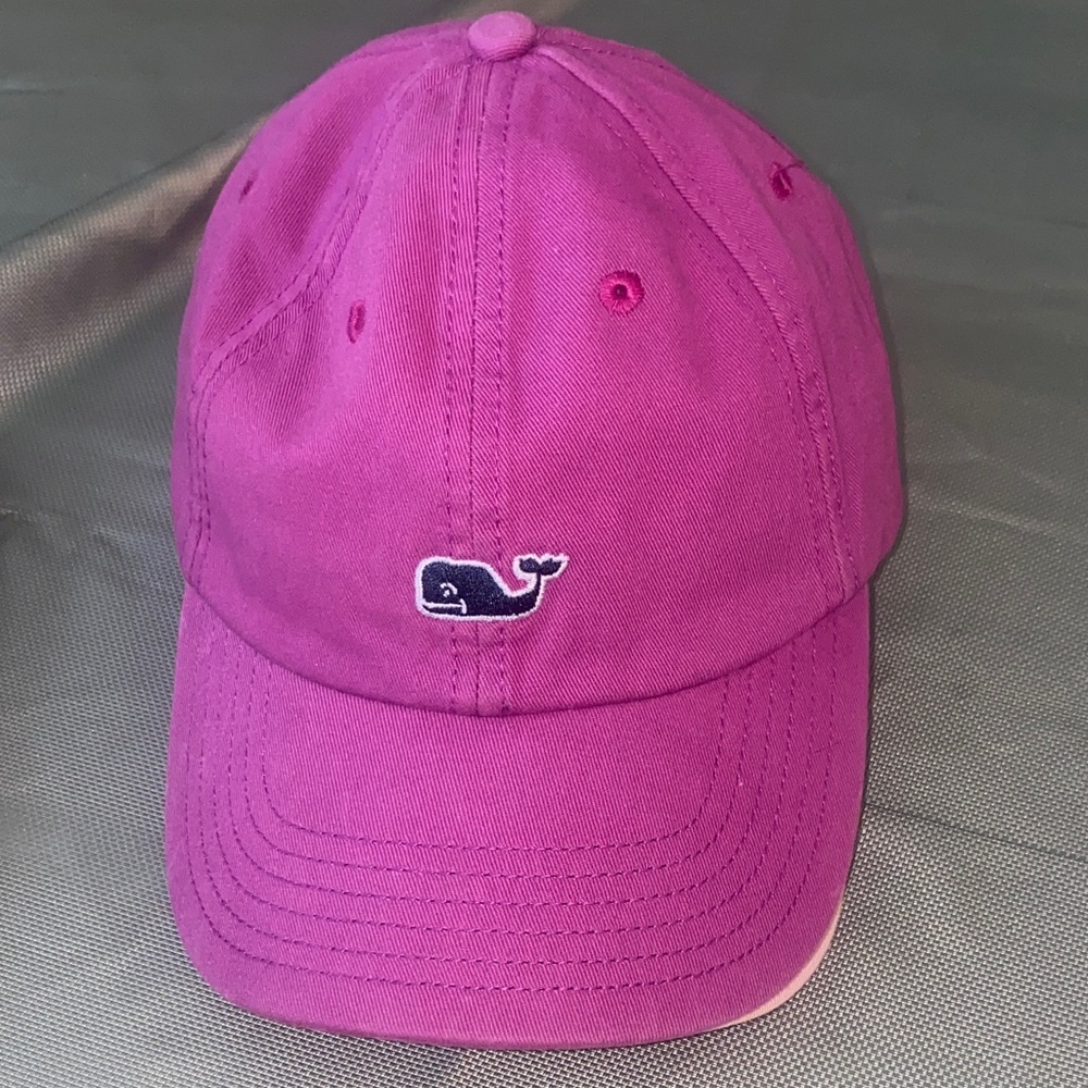 Vineyard Vines Magenta Hat with Whale Emblem.